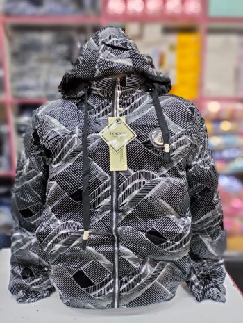 Silver printed puff jacket
